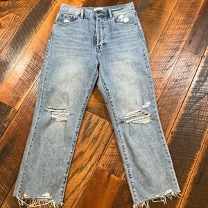 Pistola Cassie Super High-Rise Straight Crop Jeans Women’s Size 28 Light Wash